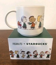 Starbucks Peanuts Snoopy White Mug Limited Edition Released. So Cute. Authentic. picture