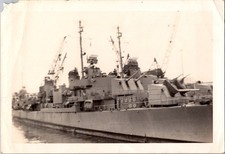 Vintage Military Warship Destroyer Photograph Naval History Black & White Photo picture