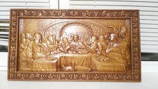 Icon Last Supper Jesus 3D Art Orthodox Wooden Carved religious  Picture. 28