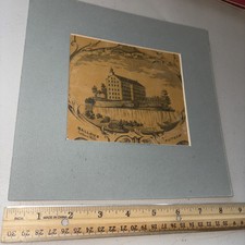 Antique Matted Print: Ballou’s Cotton Mill Putnam CT History - Ballou Genealogy picture