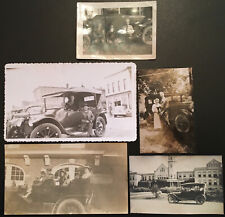 Antique Automobiles Auto Cars - Lot of 5 Original 1920s Vintage Snapshots picture