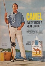 1966 Print Ad Camel Cigarettes Gary Gould Deep Sea Fisherman Smoking picture