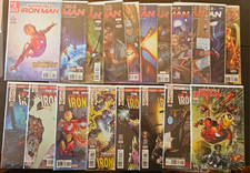 Marvel Invincible Iron Man COMPLETE Comic Lot #1-11 + #593-600 Bendis Iron Heart picture