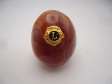 RARE Vintage Lions Club International Cornelion Agate Ring picture