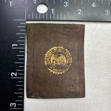 Vtg c 1910s Kinda Rough TERRITORY OF NEW MEXICO Tobacco Leather Patch 592T picture