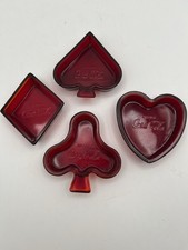 RARE SET Vintage 1950s Coca Cola Ruby Red Glass Ashtrays Complete VGC picture