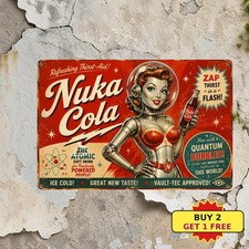 Retro Futuristic Soda Soft Drink Metal Sign Vintage Sci-Fi Gaming Cave Decor picture