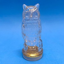 Antique 1920s Figural Owl Screw Lid Bottom Pressed Glass Candy Jar Container picture