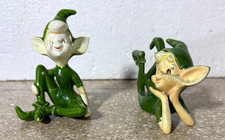 Set of 2 Vintage 1950 S Era Christmas Pixie/Elf Made in Japan Elves on a Shelf picture