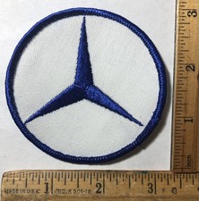 Vintage Original Mercedes Benz Logo 3” White Patch Iron On Dealership Racing picture