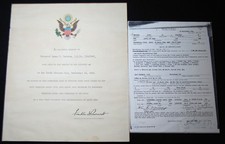 WWII 85th Division FDR Accolade - KIA September 16, 1944 Near Scarperia, Italy picture
