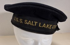 Original WWII era U.S.S. Salt Lake City Donald Duck Hat - Owner named. RARE picture