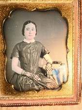 1850S TINTED DAGUERREOTYPE OF A PRETTY WOMAN SEALED COLOR picture