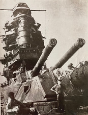 RARE WW2 CAPTURED JAPAN BATTLESHIP NAGATO NEAR SURRENDER TOKYO BAY AUG 45 PHOTO picture