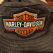 Harley-Davidson Motor Cycles Black Bucket/Boonie Hat Adult Size XL Vintage Biker picture