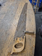 Vintage Early 1930s  -50s One Man Crosscut Handsaw With Helper Handle 48