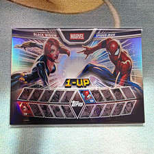 Topps 2026 Marvel Neon 1-UP Black Widow vs Spider-Man SSP Card #1UP-10 picture