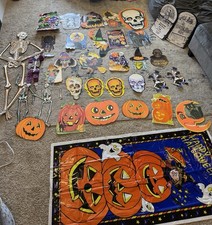 Huge Vintage Halloween Decor Lot 1970s 1980s 1990s Beistle Eureka Hallmark 30+ picture