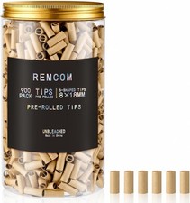 900 Pack Rolling tips Ø8mm - Natural Unbleached Pre-Rolled Filter Tips-1 Can ... picture
