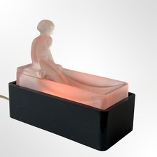 Vintage ART DECO Frosted Nude PINK Bathing Beauty Lamp Boudoir Bath Night Light picture
