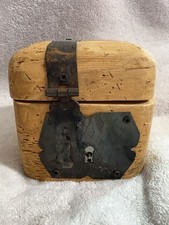 Vintage Wormwood Jewelry Chest Box Handmade Wooden Trinket Box Primitive picture
