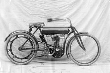 Flying Merkel motorcycle photo 1909 factory motorcycle display trade show photo picture
