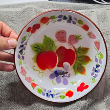 Vintage Tutti Frutti Enamelware 13-Piece Serving Set - Basin, Platter & 11 Bowls picture