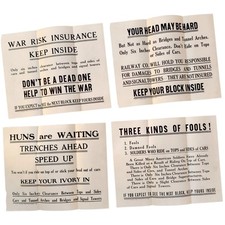 1918 Vintage Railroad Safety Poster for WWI Soldiers LOT Original RARE Flyer picture