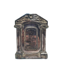Vintage American Judaica Hebrew Prayer Plaque Metal Wall Hanging Decor picture