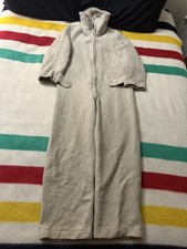 Vintage 30s 40s WW2 Dutch Netherlands White Military Moth Proof Wool Coveralls picture