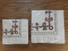 New Vintage 1960s Ambassador Hallmark Paper Cocktail Napkins Christmas Carolers picture