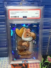 SNEEZY 2024 TOPPS CHROME SAPPHIRE EDITION DISNEY #11 PSA 9 MINT SNOW WHITE picture