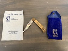 Centennial Liberty #A040589, Keep The Torch 1886-1986, Pocket Knife picture