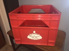Vintage 1970's SOUTHERN BELLE Farm Red Dairy Milk Crate 13X13X11 picture