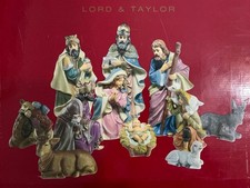 Vintage 1999 Lord & Taylor Porcelain 12 Piece Nativity Set Open Box With Box picture