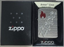 ZIPPO 2007 BOLTED ZIPPO LOGO AND FLAME ARMOR LIGHTER UNFIRED IN BOX E365 picture