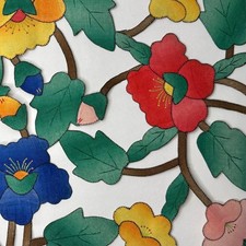 Vintage Handmade Dutch St Maarten Cutwork Placemats Set 6 Floral Applique 19x14” picture