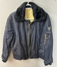 Vintage USAF B-15C Flight Jacket Blue Korean War Era Bomber Conmar Talon Zippers picture