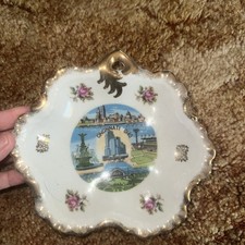 Vintage 1950s Cincinnati Ohio Gold Scalloped Candy Dish picture