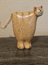 Cute Vtg Fat Cat Ceramic Trinket NS picture