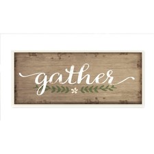 Gather Family Word Herringbone, 7 x 17 Inch Mounted Print on Wall Plaque picture