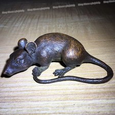 Antique Brass Rat Sculpture - Zodiac Tea Pet & Garden Ornament picture
