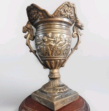 Vintage Bronze Urn Vase Grand Tour Pompeii Putti Cherub Dragon Planter Lion  picture