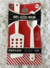 New Vintage DU PONT Nylon Plastic Turner Slotted Spoon White New Cookware Teflon picture