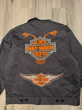 Dickies Black Harley-Davidson Riders Embroidered Work Jacket Size Large picture