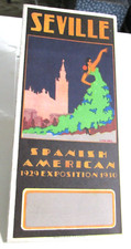 1929 SEVILLE SPAIN Spanish American Exposition Brochure With Map Art Deco Design picture