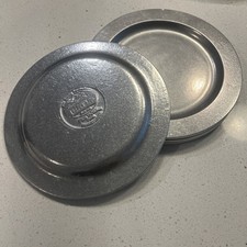 Vintage Pewtarex York PA Aluminum Alloy Plates Set of 4 Pewter Look picture