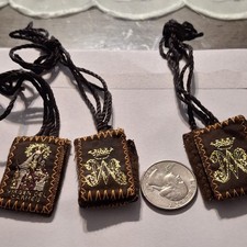 Escapulario Virgen Del Carmen / Scapular Mount Carmel 3 pc picture