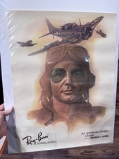 VTG 1940s/50s WW2 Ray-Ban Sunglasses Aviator Poster Advertisement NICE S9683 picture