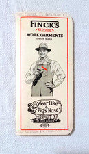 VINTAGE FINCK'S RED BAR WORK GARMENTS BOOKLET WEAR LIKE A PIGS NOSE NO DATE picture